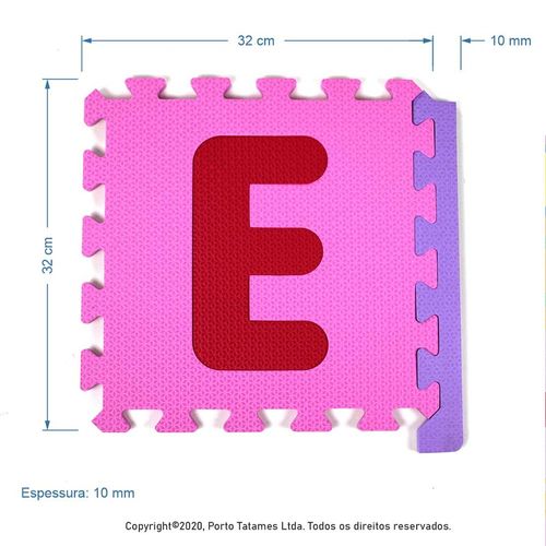 Tapete Infantil EVA Alfanumérico Kit C/36 unidades